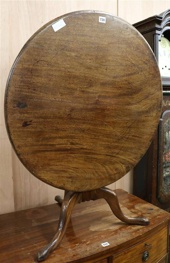 A mahogany tripod table, W.77cm